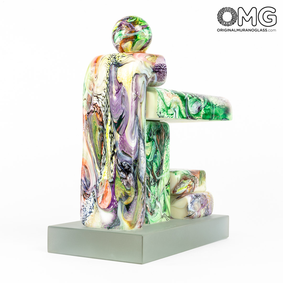 3529 ORIGINALMURANOGLASS Скульптура Библиотека - Пино Синьоретто - муранское стекло OMG 27 см  - Вид №1