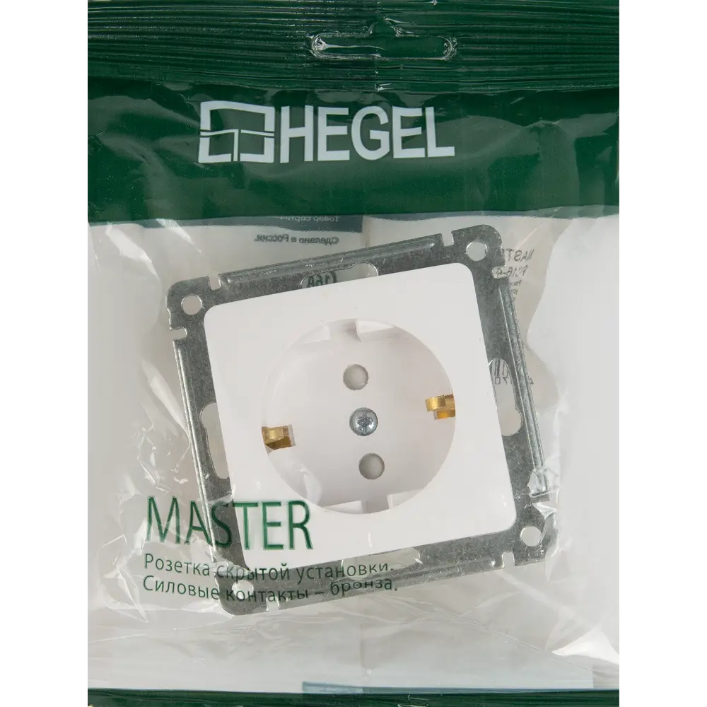 Розетка встраиваемая Hegel Мастер с заземлением со шторками цвет белый STLM-2044537 - Вид №5