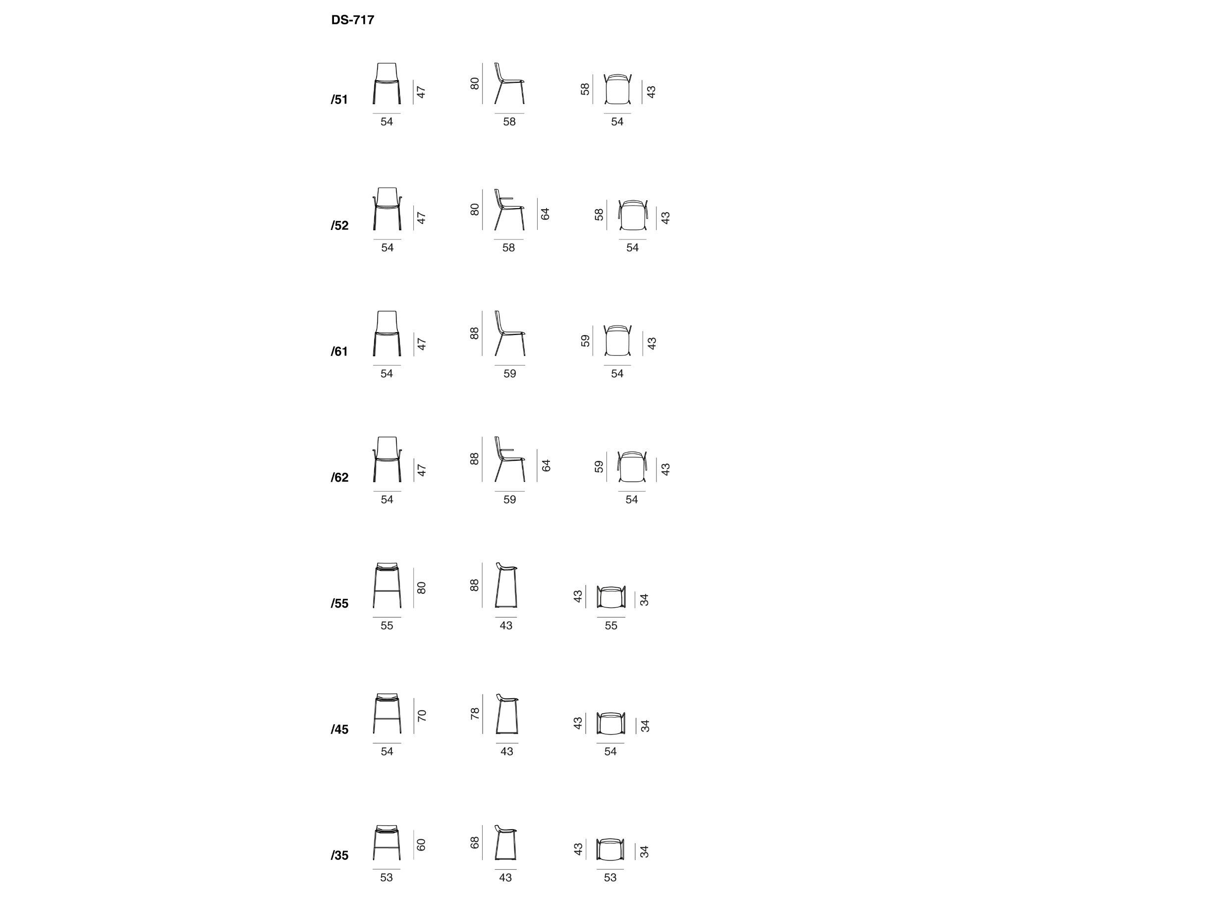 Высокий табурет из кожи и металла de Sede DS-717 ARCH-00041732 - Вид №2