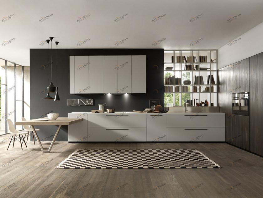 Floritelli Cucine Модульная кухня из ламината с полуостровом Seta sun-id-1354214