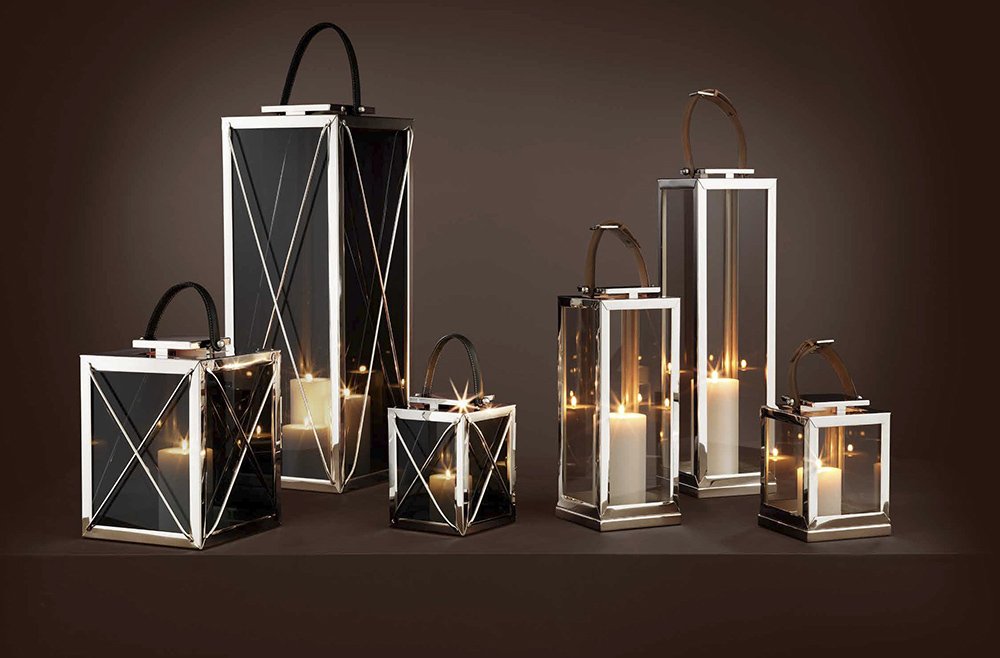 Подсвечник-фонарь металлический серебристый Georgian S от Eichholtz EICHHOLTZ  246111 Прозрачный;серебро  - Вид №1