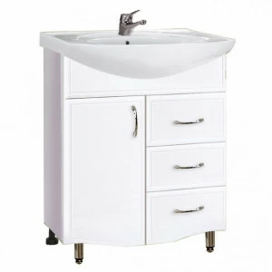 Тумба Венеция Эрика 65 12424 3 ящика.с раков. ERICA ERI65 1 отв. белый (S-UM-ERI65/1/2)