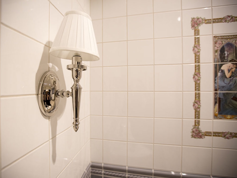 Светильник с овальным основанием и белым абажуром, НИКЕЛЬ Arcade Burlington EL/AL12 - Вид №3