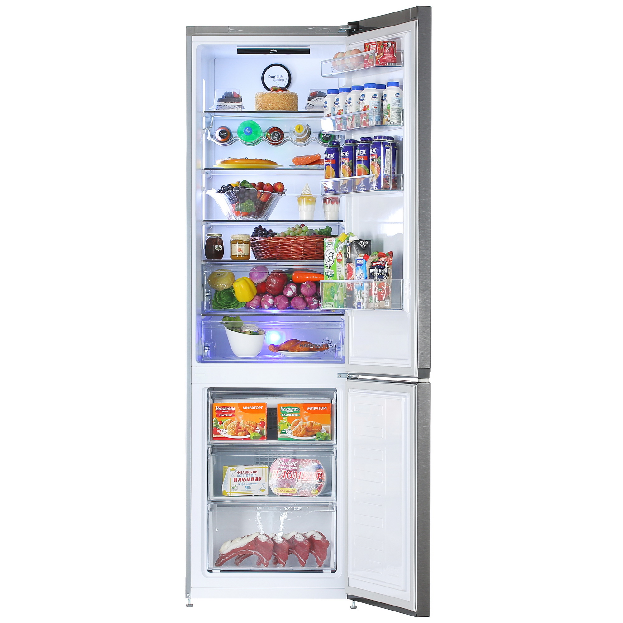 5317824 Холодильник с морозильником   Beko B3DRCNK402HXBR серый STDN-0130734 - Вид №5