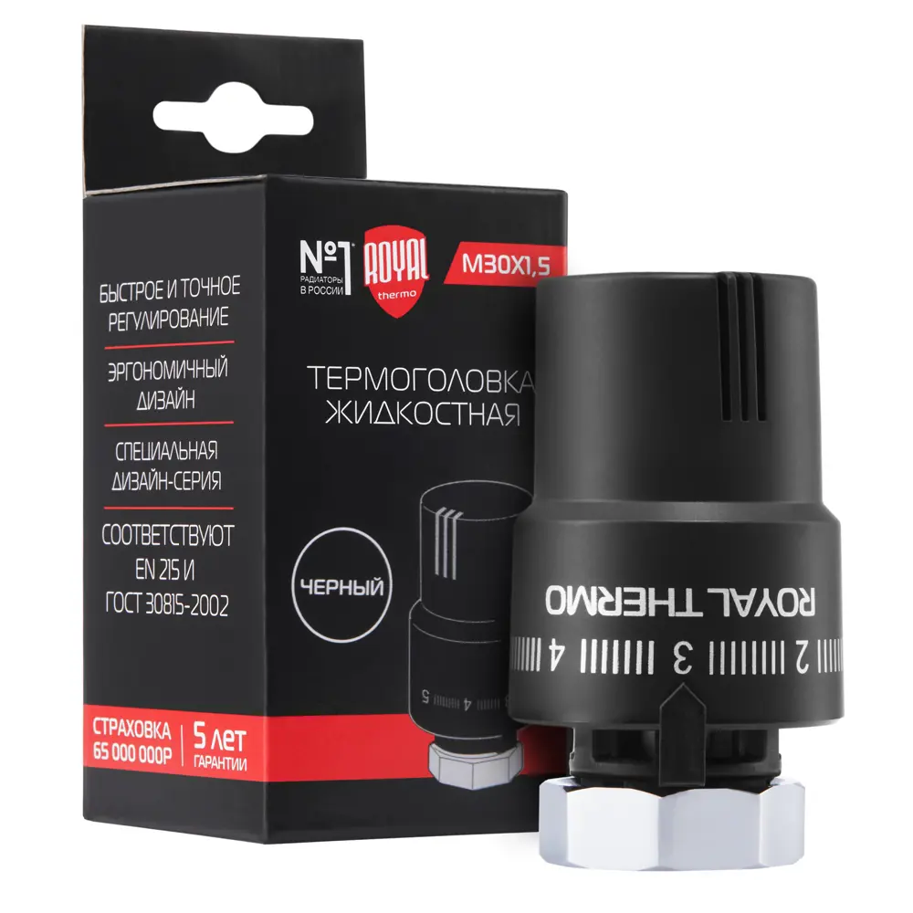 89370185 Термоголовка Royal Thermo M30x1.5 цвет черный STLM-0938393 
