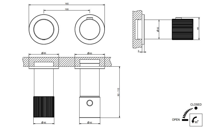 Хром латунь термостатический смеситель для душа Gessi Habito ARCH-00083224 - Вид №2