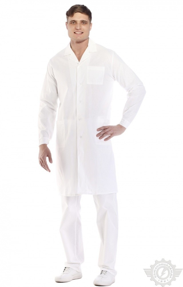 61728 Халат мужской белый  Медицинская одежда  размер 60-62/170-176 Спецодежда  - Вид №4