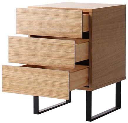 Heavens Прикроватная тумбочка из лакированного дуба квадратная с ящиками Leila sun-id-1483409 - Вид №2