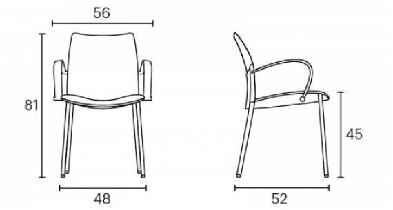 ENEA Стул из полипропилена штабелируемый с подлокотниками Global sun-id-1410128 - Вид №4