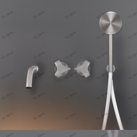 Настенные 2 прогрессивных смесители, установленные для ванной с носиком L. 170 мм и круглого ручной душ диаметр 80 мм  ZIQ50H CEADESIGN 