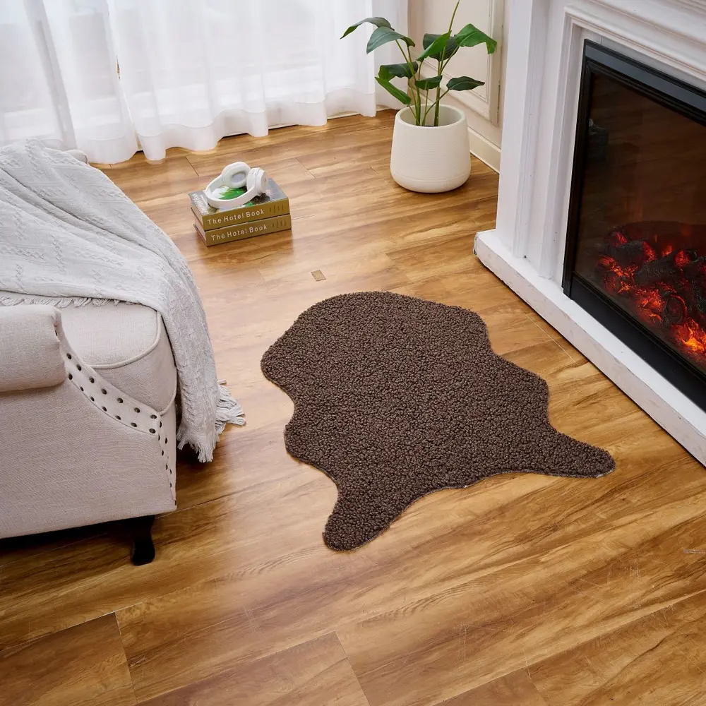 Ковер Teddy 60x90 см полиэстер цвет коричневый Santreyd STLM-2183691