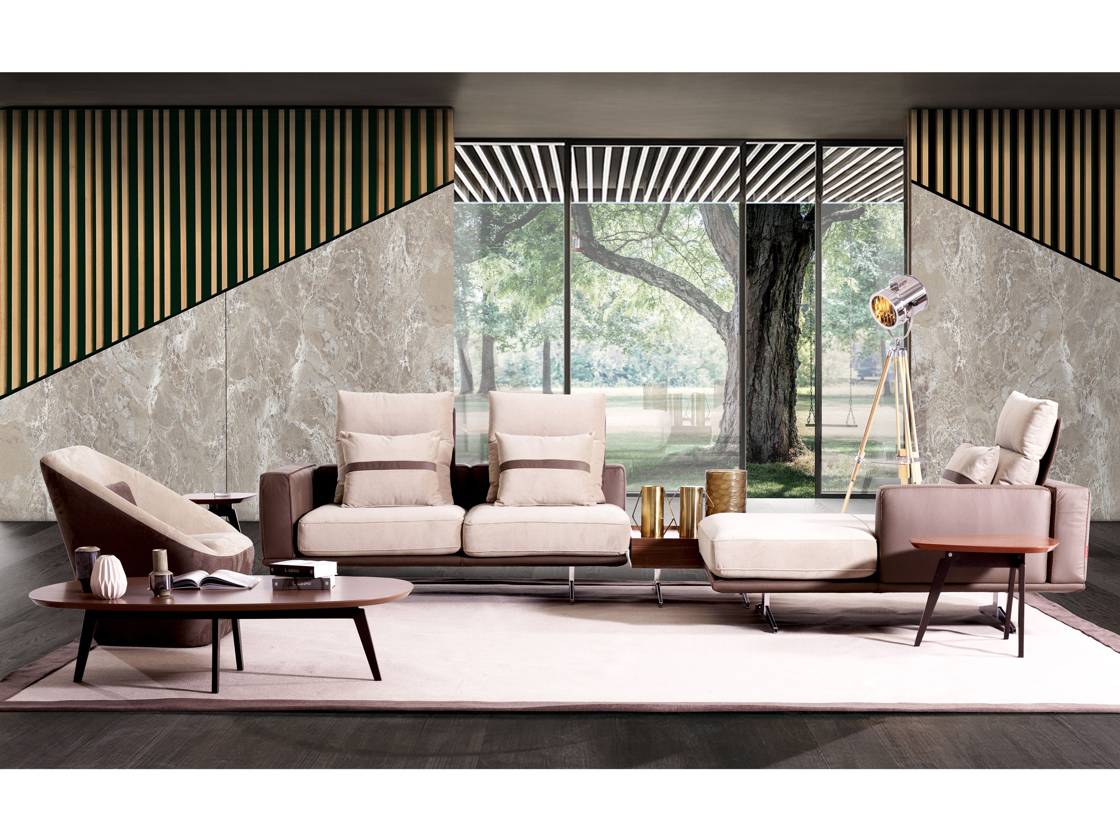 Угловой секционный диван из ткани с полуостровом ABLE Carlton ARCH-00036510 - Вид №4