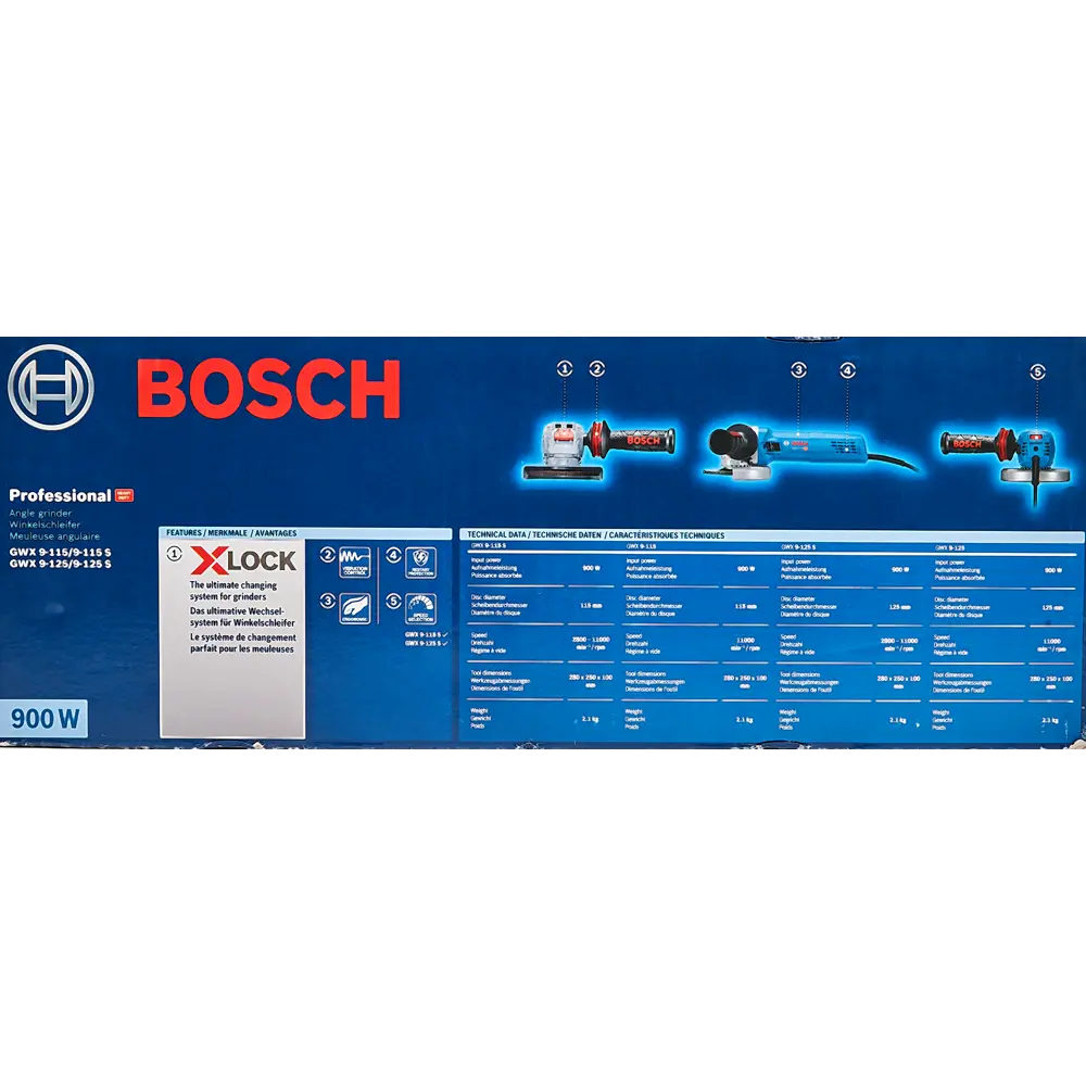 УШМ (болгарка) Bosch GWX 9-125 S Professional, 06017B2000, X-LOCK, 125 мм, 900 Вт 82970252 STLM-2021106 BOSCH PROFESSIONAL  - Вид №7