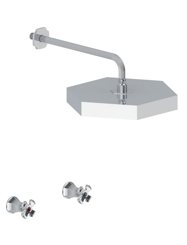 B3-159/BB/E
+ 054025 Bellosta Rubinetterie ШЕСТИГРАННАЯ ДУШЕВАЯ ГОЛОВКА С НАСТЕННЫМ РЫЧАГОМ + ЗАПОРНЫЕ МЕТЧИКИ 