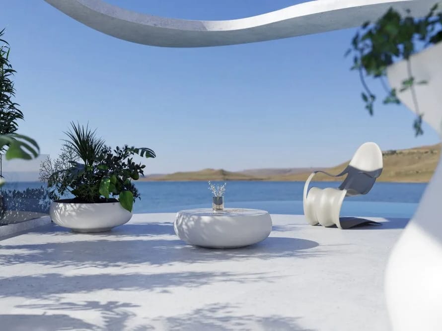 Низкий садовый стол из стекловолокна GANSK ARIEL ARCH-00055696 - Вид №1