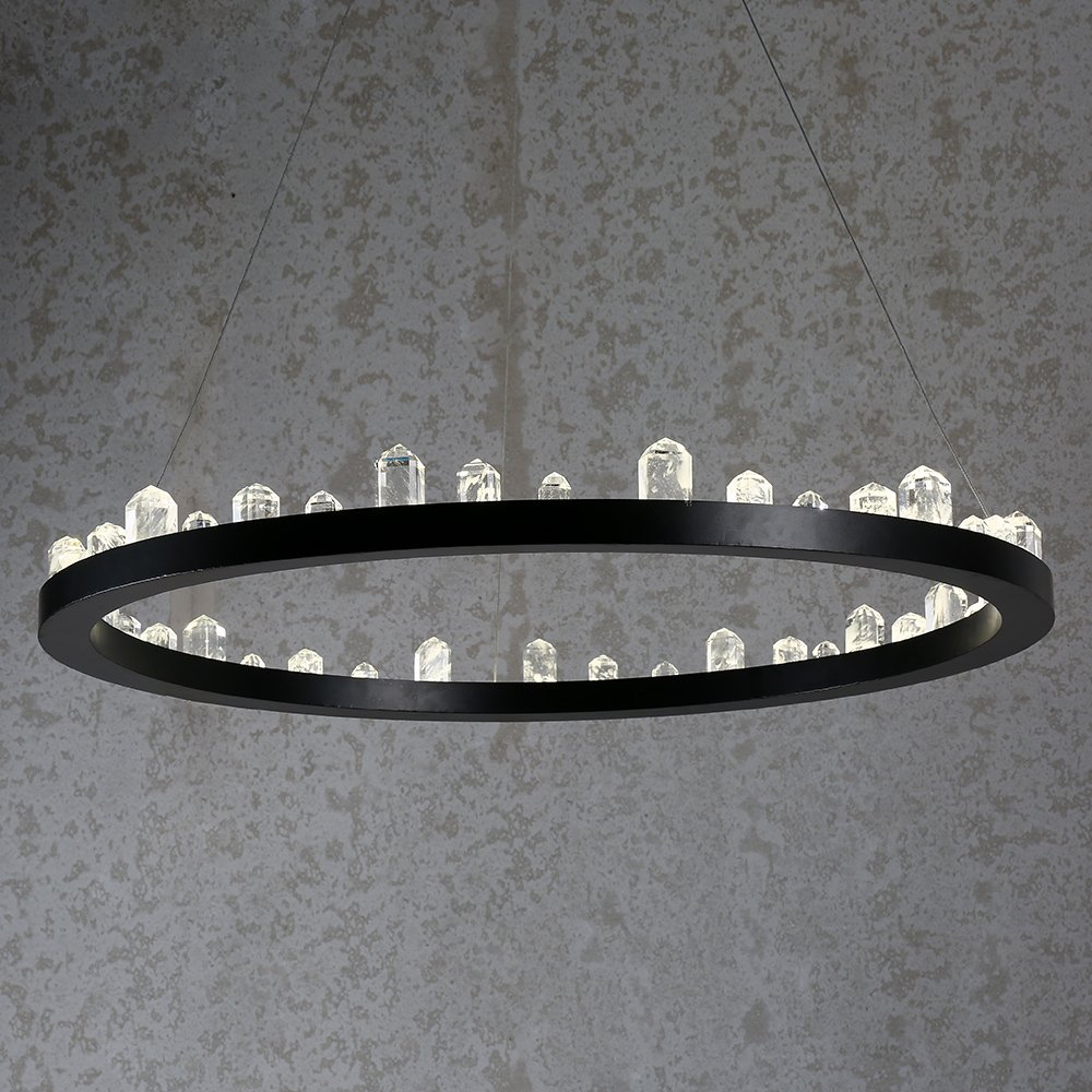 Подвесной светильник Crystal от Delight Collection круглая KR0543P-R DELIGHT COLLECTION ДИЗАЙНЕРСКИЕ 243690 Прозрачный;черный  - Вид №1