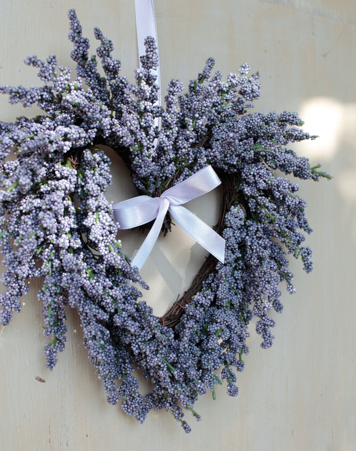 2924 225 a3 Сердце из искусственной лаванды, Ø 22 см, бледно-лиловое H-andreas  - Вид №1