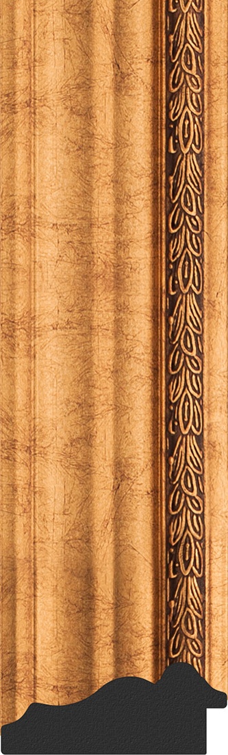 BY 6317 Зеркало напольное с гравировкой в багетной раме - римское золото 88 mm EVOFORM Exclusive-G floor - Вид №3