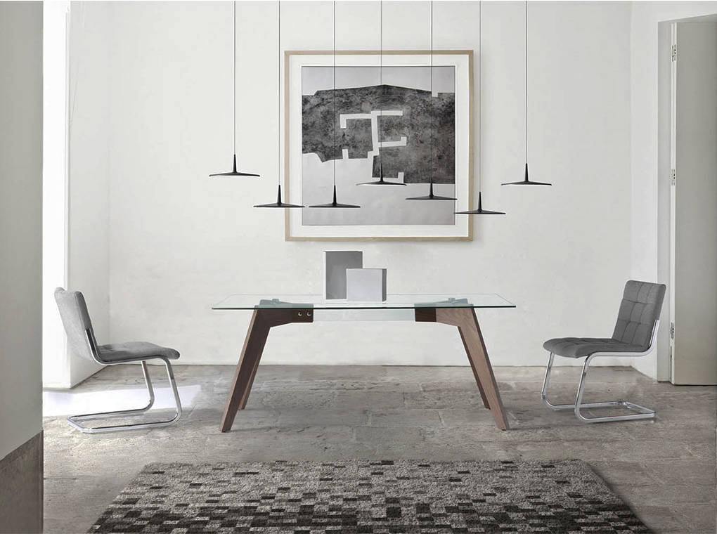 Обеденный стол прямоугольный стеклянный 180см Sofisticado от Angel Cerda ANGEL CERDA  00-3865645 Орех;коричневый;прозрачный  - Вид №1