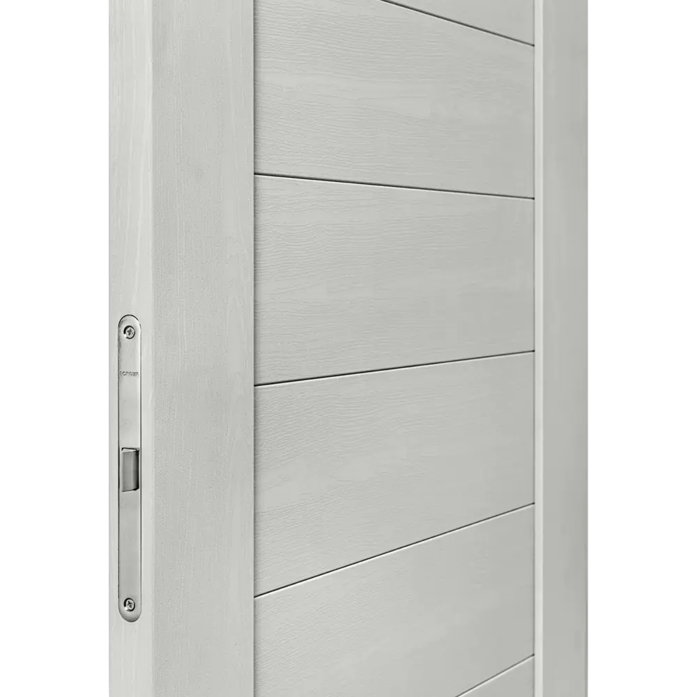 Дверь межкомнатная глухая Аккорд 60x200 см Hardflex цвет серый с замком и петлями PORTIKA STLM-2138836 - Вид №3
