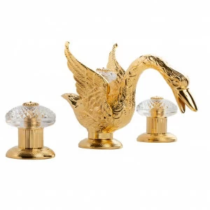 C45-1301 C45-1301 Смеситель для раковины на 3 отверстия КРЫЛО ЛЕБЕДЯ Cristal & Bronze CYGNE AILÉ