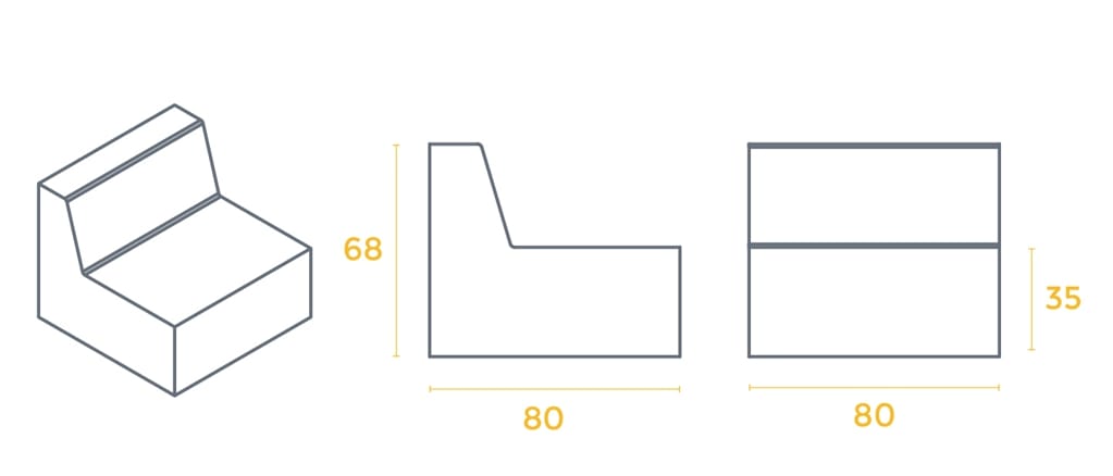 Модульный диван с пенопластовым покрытием SIXINCH TRINITY ARCH-00043097 - Вид №10