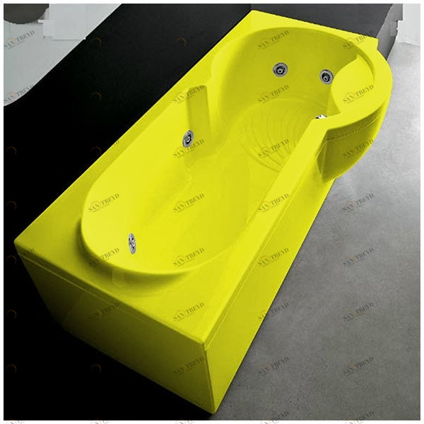 Ванна Gruppo treesse Simona V5677-DX-Z жёлтая с гидромассажем прямоугольная правая STDV5677DXZ