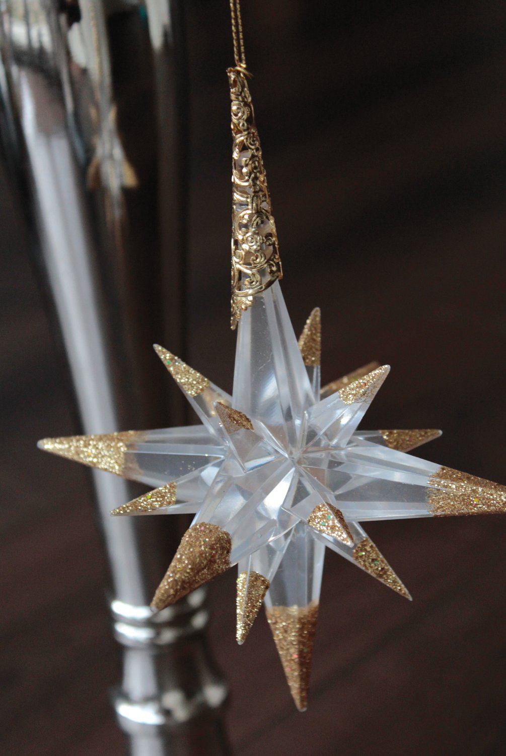 1322 331 a3 Декор звезда, акрил, 10 см, золото H-andreas  - Вид №3