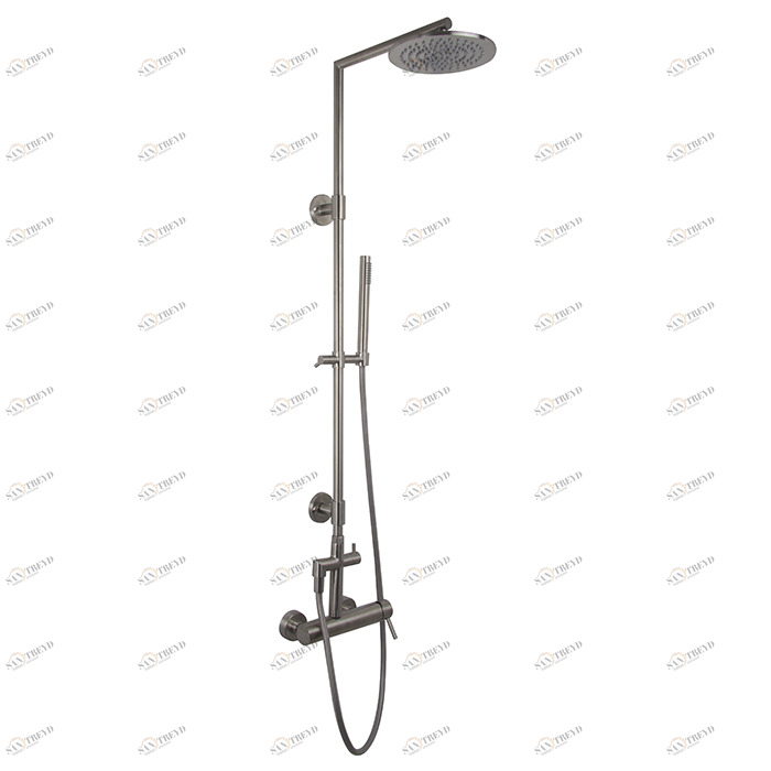 F3075/2 Смеситель для душа с душевой стойко й, верхним душем и душевым комплектом FIMA CARLO FRATTINI Spillo Steel 