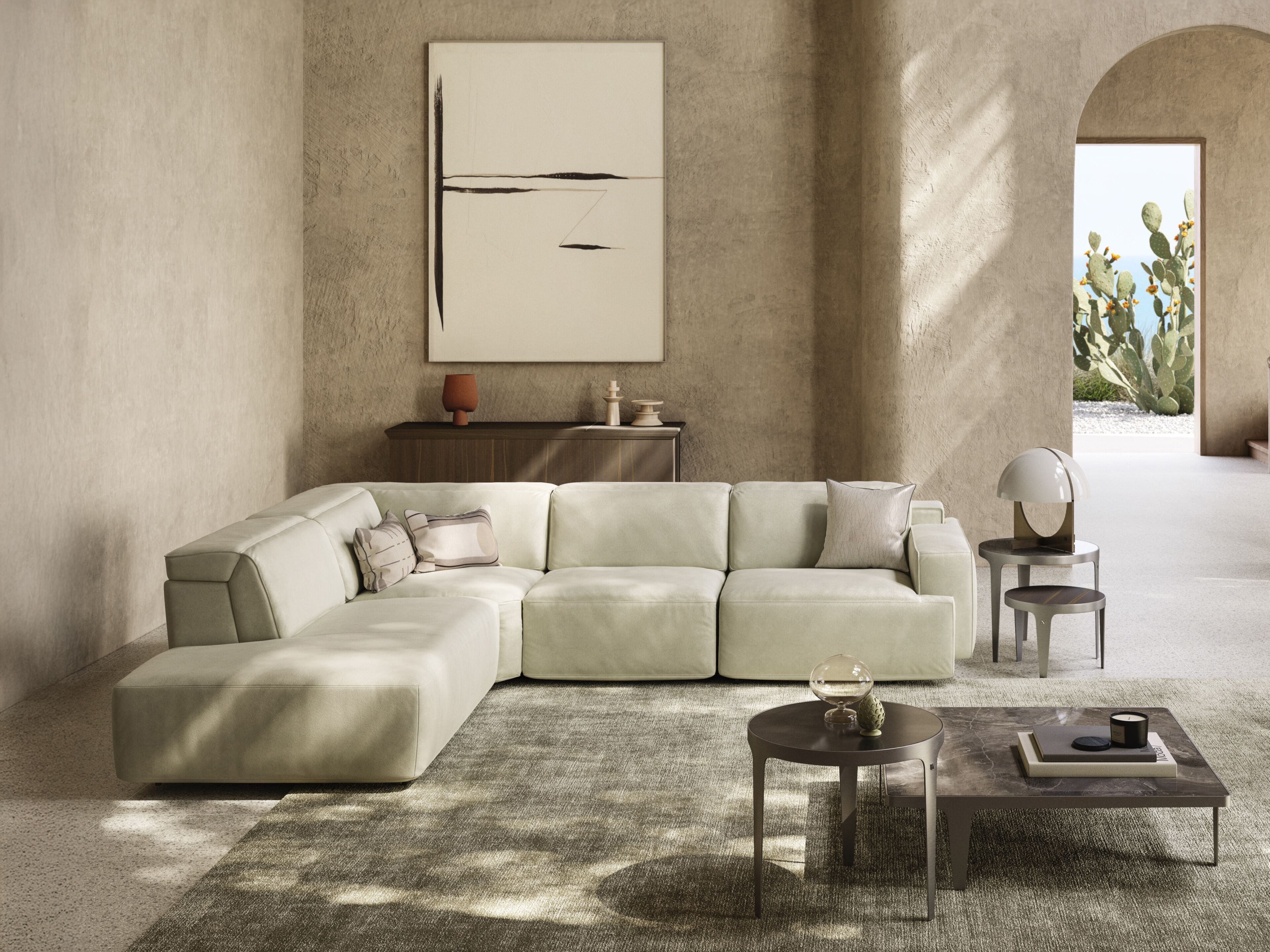 Кожаный угловой диван с откидной спинкой Natuzzi Italia IAGO ARCH-00153082 - Вид №28