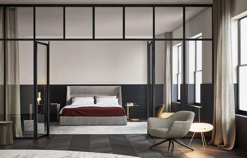 Poliform Двуспальная кровать из ткани с мягким изголовьем Chloe sun-id-1393917 - Вид №3