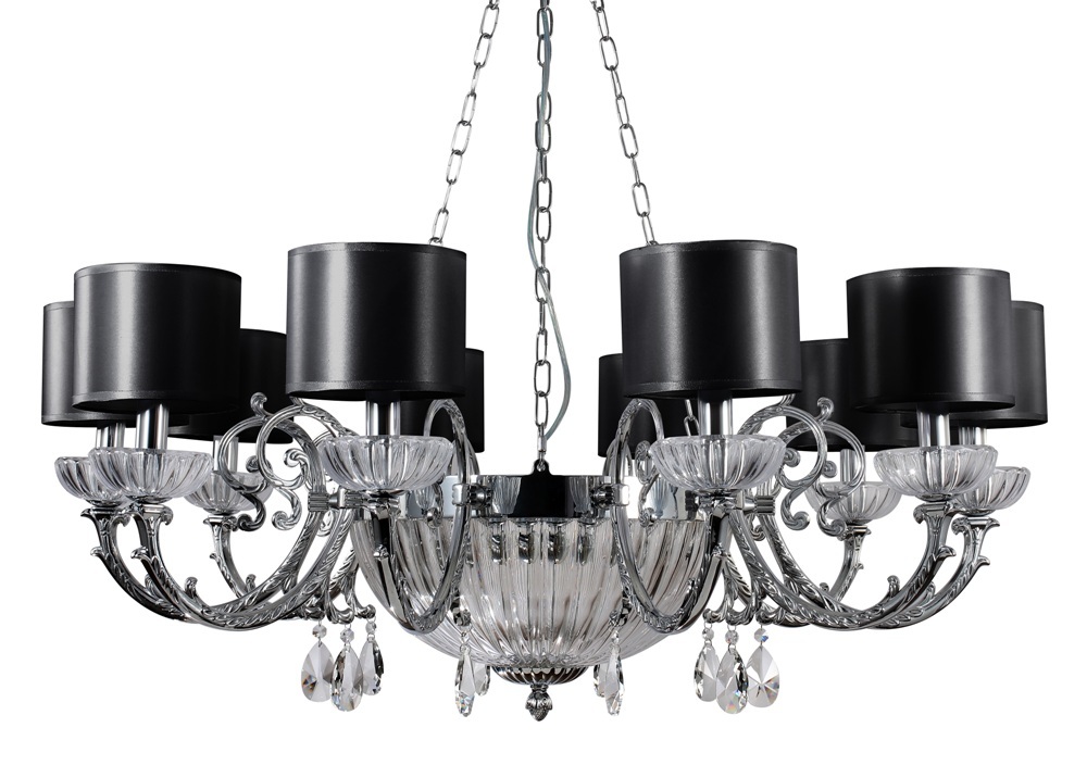 Подвесная люстра Crystal Lux Carino SP10+3 Chrome белая CRYSTAL LUX ДИЗАЙНЕРСКИЕ, CARINO 109310 Белый  - Вид №1