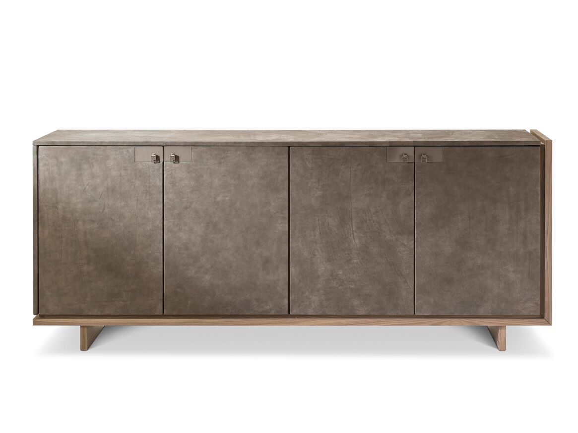 Кожаный деревянный низкий офисный шкаф i 4 Mariani Декартовый ARCH-00113240