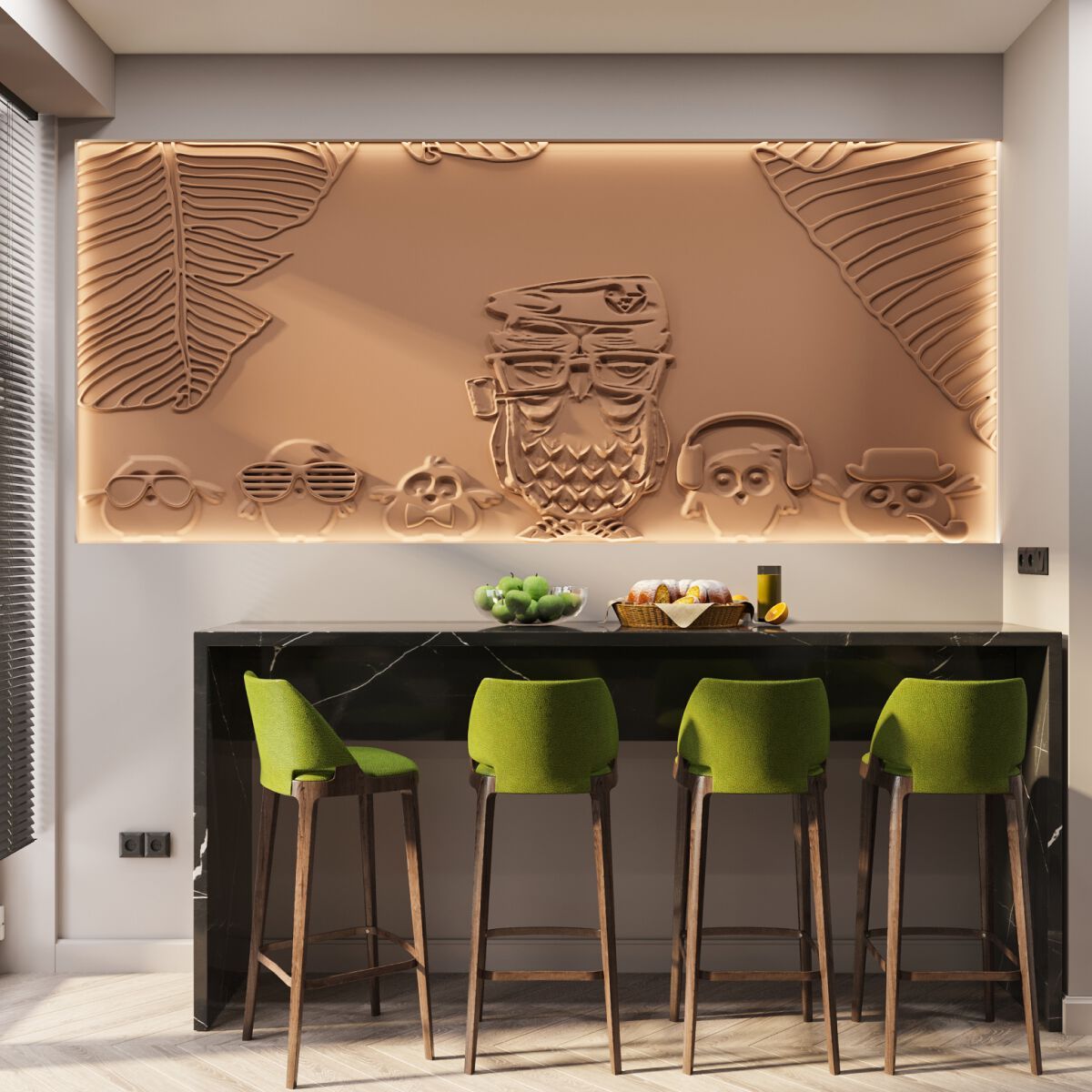 Трехмерная декоративная гипсовая панель WallDeco OWLS ARCH-00110489 - Вид №1