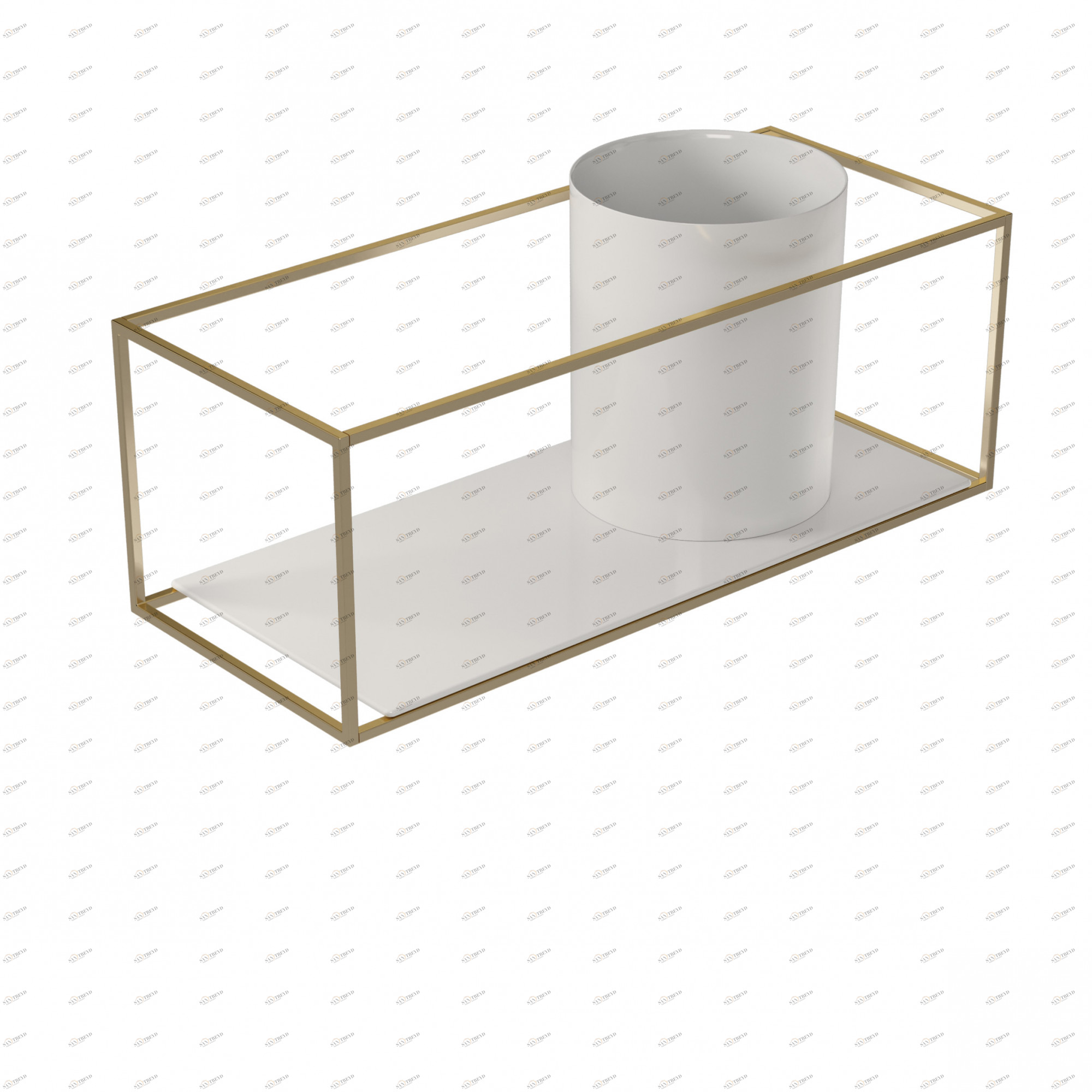 2078OR Подвесная раковина настенная прямоугольная Galassia  золотая 