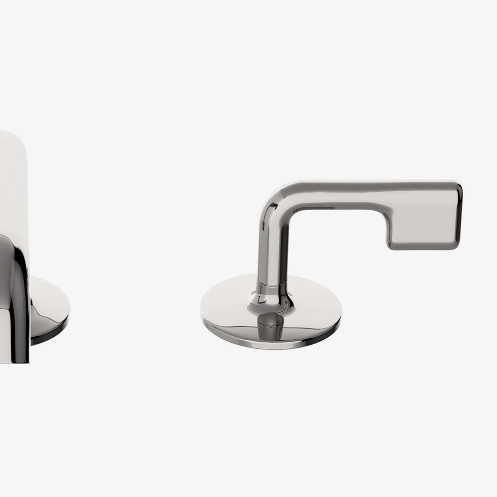 PTLS02 .25 Низкопрофильный смеситель для унитаза с тремя отверстиями и металлическими ручками Waterworks  - Вид №1