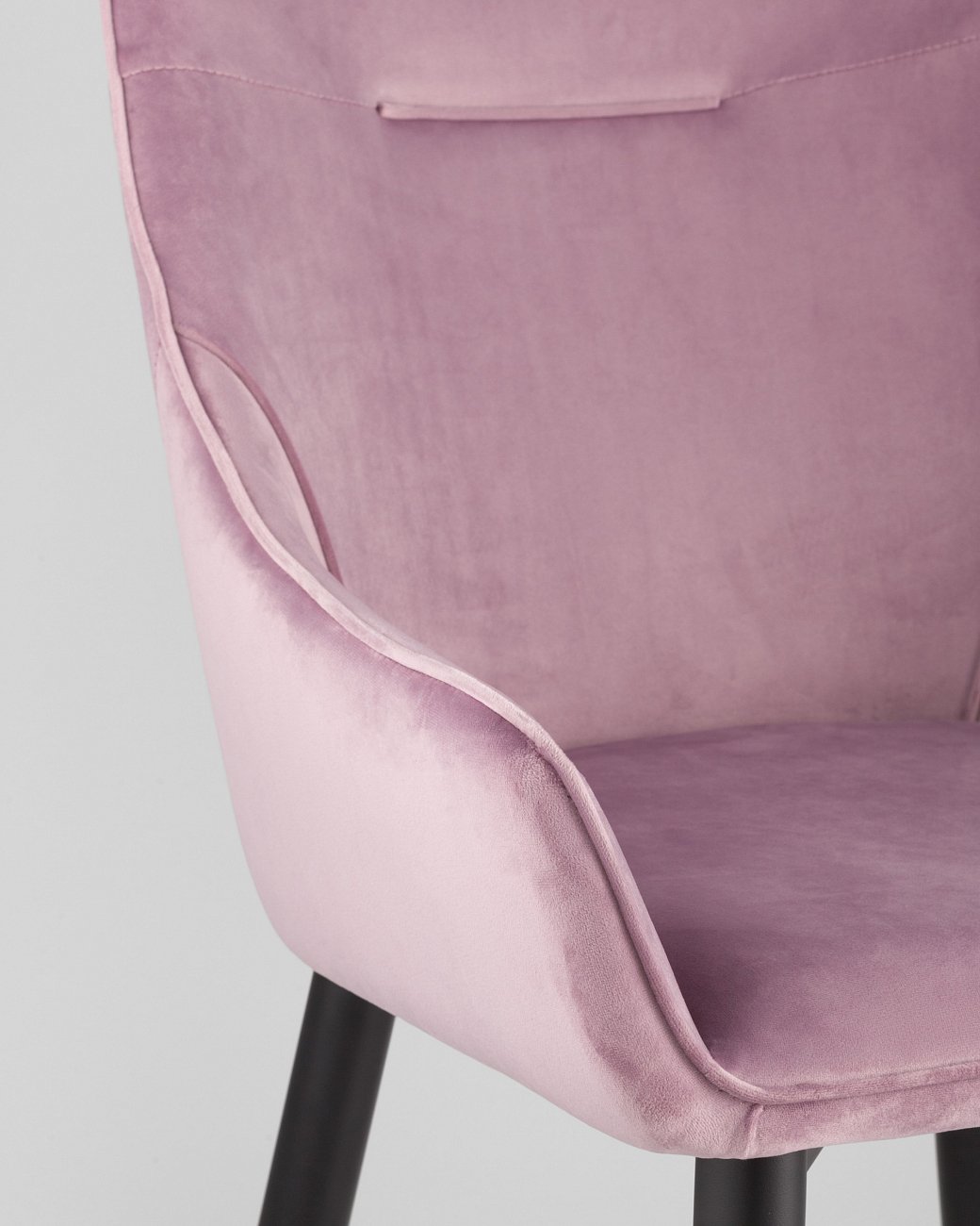 Стул с подлокотниками мягкий сиреневый с черными металлическими ножками "Диана" STOOL GROUP ДИЗАЙНЕРСКИЕ 00-3881952 Фиолетовый  - Вид №5