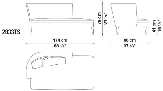 Maxalto Мягкая кушетка из ткани Febo sun-id-1437061 - Вид №3