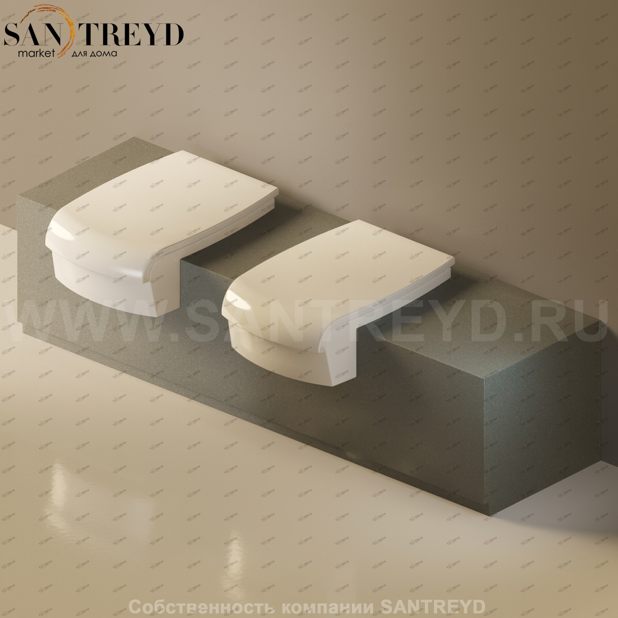 Flaminia UNA Консоль для унитаза и биде от 200 до 240 см серая UNA240WB.7037 Ceramica Flaminia UNA240WB7037