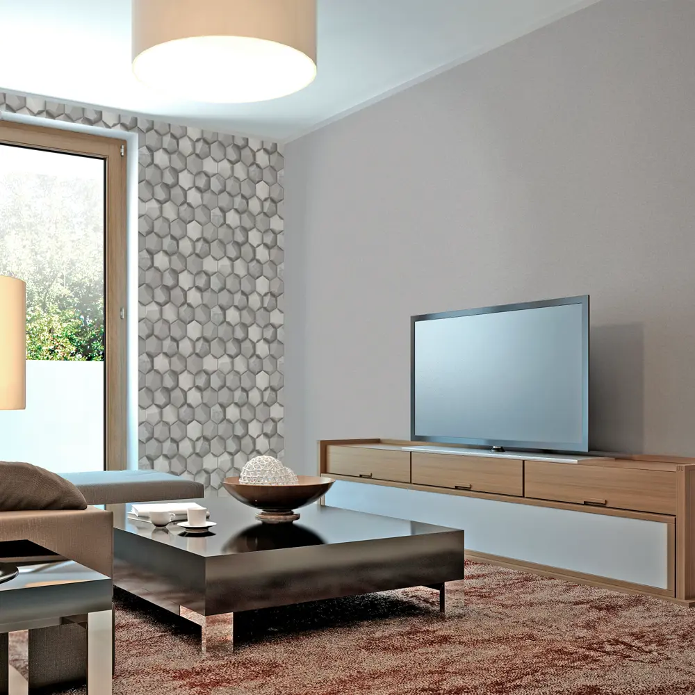 Московская Обойная Фабрика Кент - серые флизелиновые обои для стильного интерьера 89375769 STLM-1490456 - Вид №3