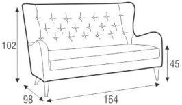 Sits Тафтинговый 2-местный тканевый диван с высокой спинкой Pola sun-id-1448271 - Вид №2