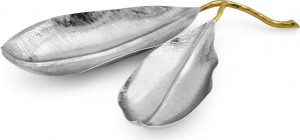 10650243 Michael Aram Менажница двухсекционная Michael Aram Манго. Сады Лоди 36см Сталь нержавеющая