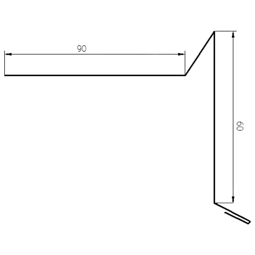 Планка ветровая для гибкой кровли 60x90 мм 2 м 0.4 мм RAL 7024 темно-серый 85165340 STLM-2072169 Santreyd  - Вид №1