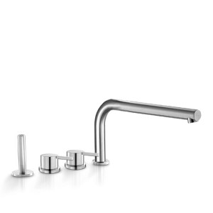 Комплект смесителей для края ванны с душем, изливом, смесителем и двухходовым переключателем. STY241 linki