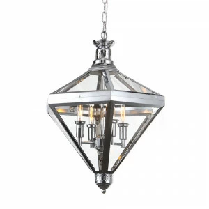 Светильник подвесной 63х50 см хром Mistery KM0074P-4 DELIGHT COLLECTION ДИЗАЙНЕРСКИЕ 00-3883054 Прозрачный;хром