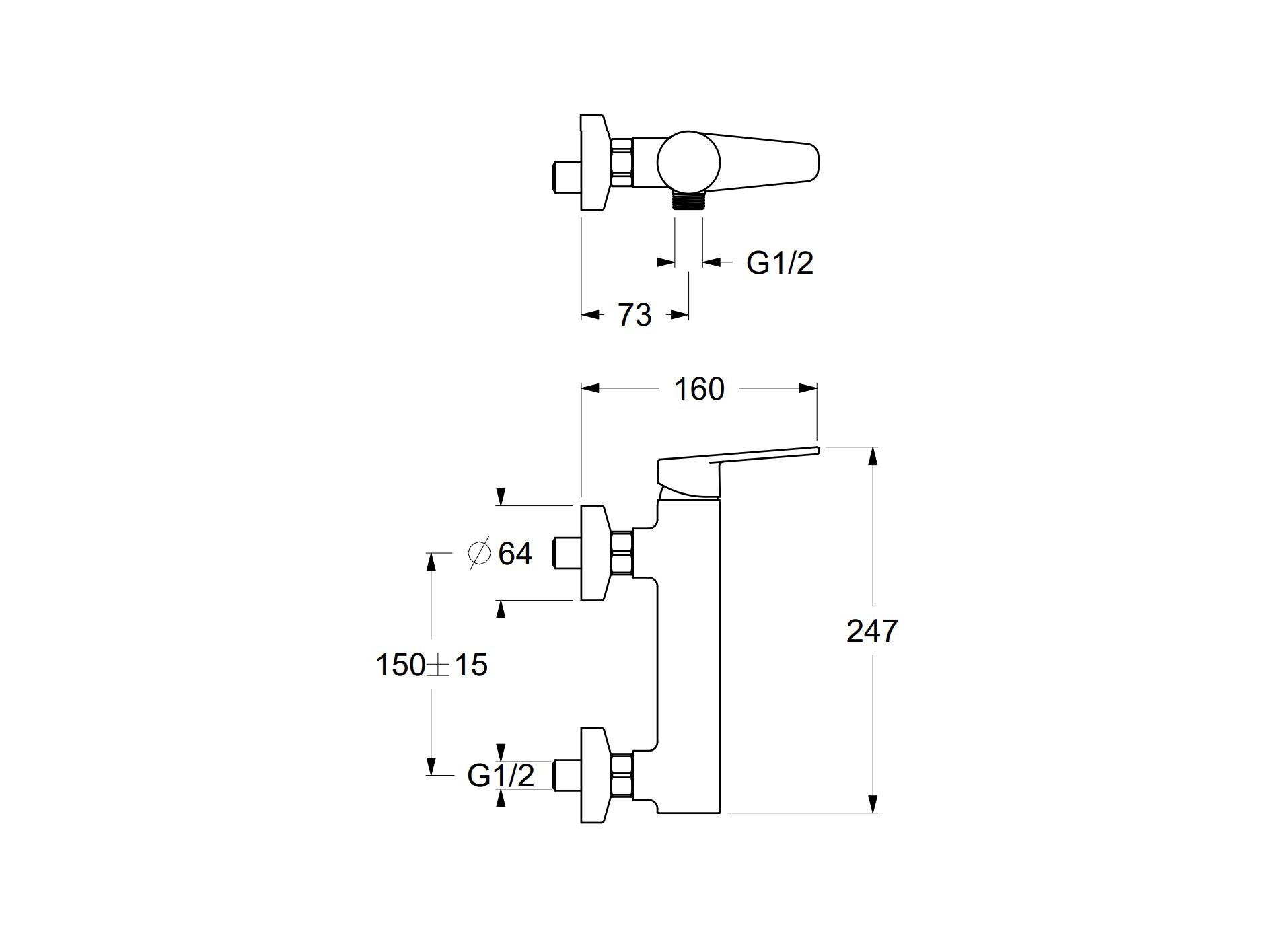 Однорычажный смеситель для душа с 2 отверстиями GUGLIELMI RUBINETTERIE сегодня ARCH-00102812 - Вид №2