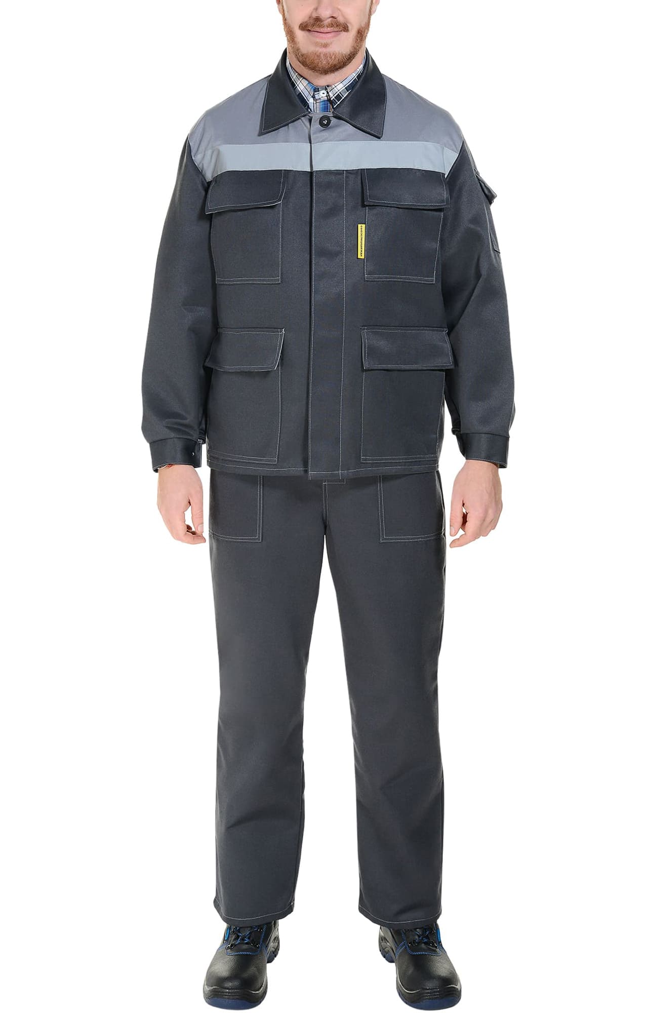 63825 Костюм "Коммунальщик" с СОП темно-серый светло-серый  Летняя спецодежда  размер 44-46/170-176  - Вид №8