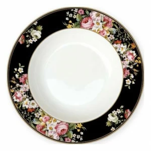 Тарелка фарфоровая суповая черно-белая "Цветочный карнавал" EASY LIFE ЦВЕТОЧНЫЙ КАРНАВАЛ 00-3946759 Белый;черный