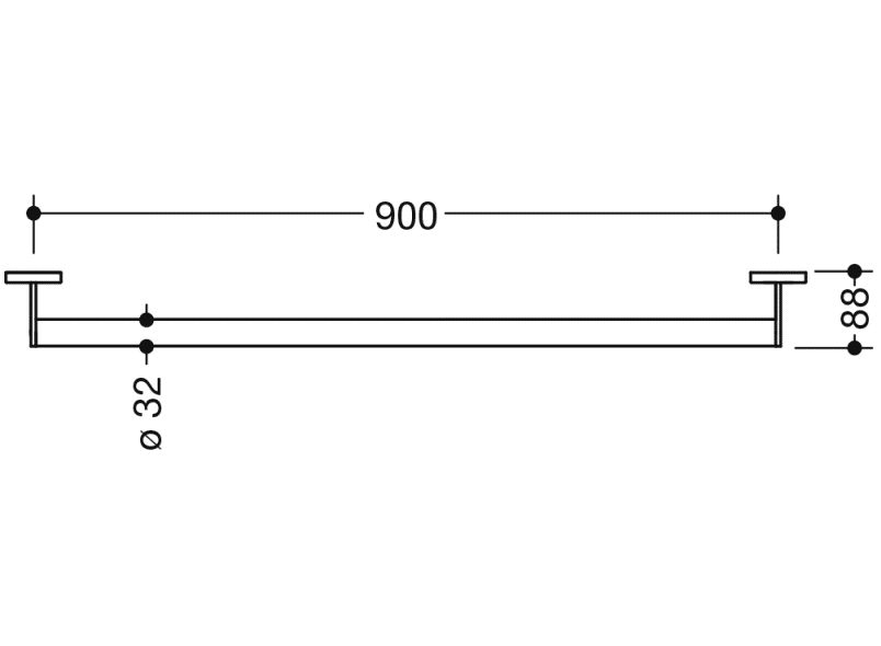 900.36.00640 ручка для захвата HEWI System 900 - Вид №1