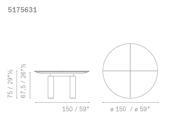 Круглый стол для встреч Poltrona Frau офис-системы управления ARCH-00152488 - Вид №3